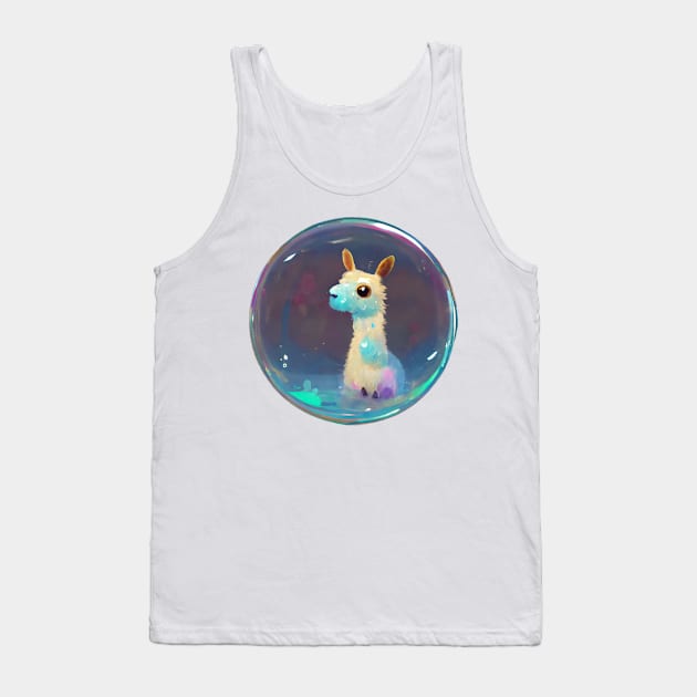 Cute llama in a bubble Tank Top by Starbuck1992